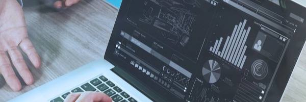 business documents on office table with smart phone and laptop computer and graph financial with social network diagram and three colleagues discussing data in the background 2