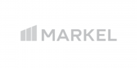 The image shows the Markel logo, representing a leader in Specialty Insurance, with three vertical bars of increasing height next to the word MARKEL in bold, uppercase letters on a white background.