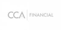 The logo features the text CCA in bold gray letters, followed by a vertical line, and the word FINANCIAL in lighter gray capital letters on a white background.