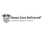 Logo for Home Care Delivered, a medical supply company. The logo features an open box with the letters H, C, and D on the sides. The company name and tagline are written to the right of the box.