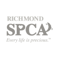 Richmond SPCA logo with the words “Every life is precious.” The letter P in SPCA has a heart shape, and the A features a paw print forming part of its right leg.